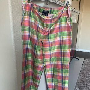 Vintage capri Colorful Plaid Pants